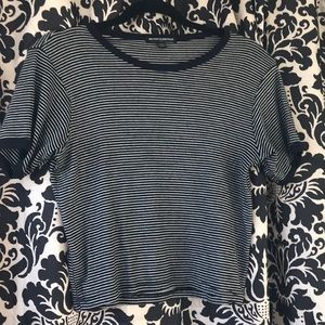 Black striped crop top